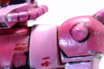 ガンプラコレクションの ザクをピンクで塗装